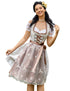 Damen Dirndl-Set 3-teilig | Kleid, Bluse & Schürze inklusive | Ideal für das Oktoberfest